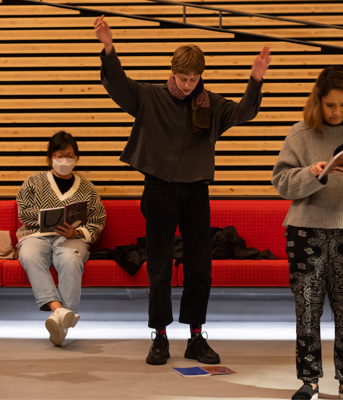 A group of people standing and singing together as part of De-Choiring at Phoenix Central Park
