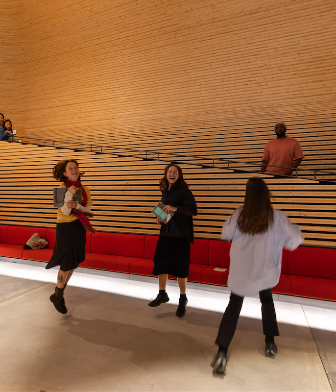 A group of people standing and singing together as part of De-Choiring at Phoenix Central Park